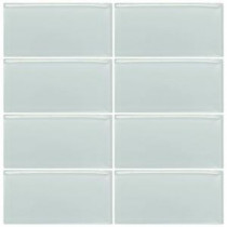 Morning Mist 3 in. x 6 in. Glass Wall Tile