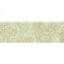 Heathland White Rock 2 in. x 6 in. Glazed Ceramic Bullnose Wall Tile