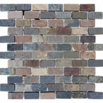 Mixed Brick 12 in. x 12 in. x 10 mm Tumbled Slate Mesh-Mounted Mosaic Tile