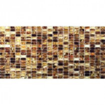 Breeze Rusty Leaves Glass Mosaic Floor and Wall Tile - 3 in. x 6 in. Tile Sample