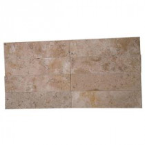 Brushed Wild Travertine Marble Mosaic Tile - 2 in. x 8 in. Tile Sample
