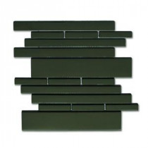 Piano Glass Melody 9-1/2 in. x 10-1/2 in. Black Mesh-Mounted Mosaic Wall Tile (6.92 sq. ft. / case)