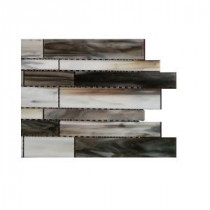 Matchstix Torrent 3 in. x 6 in. x 8 mm Glass Mosaic Floor and Wall Tile Sample