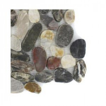 Pebble Rock Flat Crue 3 in. x 6 in. x 8 mm Marble Mosaic Floor and Wall Tile Sample