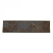 Continental Slate Tuscan Blue 3 in. x 12 in. Porcelain Bullnose Floor and Wall Tile