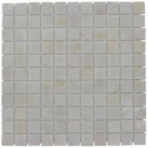 Mother of Pearl Castel Del Monte White 12 in. x 12 in. x 8 mm Pearl Mosaic Floor and Wall Tile