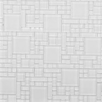 Peel and Stick Pure White 12 in. x 12 in. x 6 mm Glass Mosaic Wall Tile