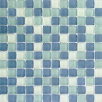 Ocean Wave French Pattern Beached Frosted Glass Mosaic Wall Tile - 3 in. x 6 in. Tile Sample