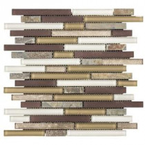 Golden Harvest 13.375 in. x 12 in. x 8 mm Glass/Slate Mosaic Wall Tile