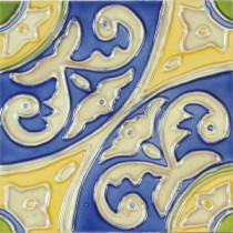 Hand-Painted Circulo Deco 6 in. x 6 in. Ceramic Wall Tile (2.5 sq. ft. / case)