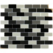 Black Blend 12 in. x 12 in. x 8 mm Glass Mesh-Mounted Mosaic Tile (10 sq. ft. / case)
