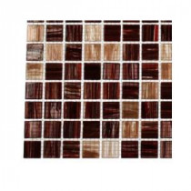 Pomegranate Glass Mosaic Floor and Wall Tile - 3 in. x 6 in. x 8 mm Tile Sample