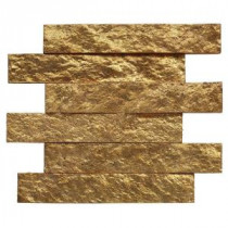 Bedeck Classic Gold 2 in. x 12 in. x 8 mm Stone Subway Wall Tile