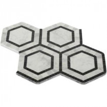 Zeta Carrera 10-3/4 in. x 12-1/4 in. x 10 mm Polished Marble Mosaic Tile