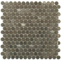 Silver Penny Round 12 in. x 12 in. x 8 mm Stainless Steel Metal Mosaic Floor and Wall Tiles