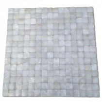 Mother of Pearl Nacre White 12 in. x 12 in. x 2 mm 3D Pearl Shell Glass Wall Mosaic Tile
