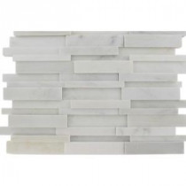 Dimension 3D Brick Asian Statuary Pattern 12 in. x 12 in. x 8 mm Marble Mosaic Floor and Wall Tile