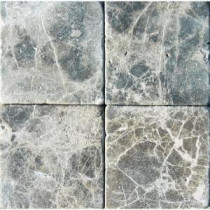Emperador Dark 4 in. x 4 in. Tumbled Marble Floor and Wall Tile (1 sq. ft. / case)