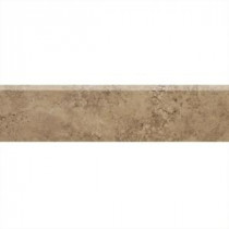 Alessi Noce 3 in. x 13 in. Glazed Porcelain Bullnose Floor and Wall Tile