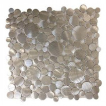 Urban Silver Bubbles Metal Mosaic Tile - 3 in. x 6 in. Tile Sample