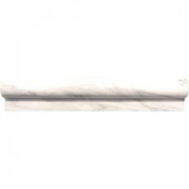 Calacatta Gold 2 in. x 12 in. Rail Molding Polished Marble Wall Tile