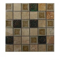 Roman Selection Side Saddle W Deco Glass Floor and Wall Tile - 6 in. x 6 in. Tile Sample