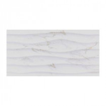 Developed by Nature Calacatta 12 in. x 24 in. Glazed Ceramic Wave Wall Tile (14 sq. ft. / case)