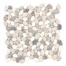 River Rock Medley 12 in. x 12 in. x 8 mm Travertine Mosaic Floor/Wall Tile