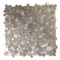 Urban Silver Bubbles 12 in. x 12 in. x 8 mm Metal Mosaic Tile