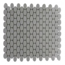 Orbit White Thassis Ovals 12 in. x 12 in. x 8 mm Marble Mosaic Floor and Wall Tile