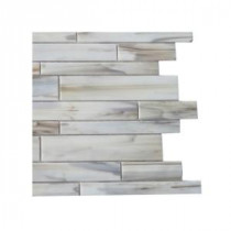 Matchstix Halo 3 in. x 6 in. x 8 mm Glass Mosaic Floor and Wall Tile Sample