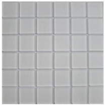 Contempo 12 in. x 12 in. Bright White Frosted Glass Tile