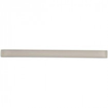 Ivory Glass Pencil Liner Trim Wall Tile - 3/4 in. x 6 in. Tile Sample