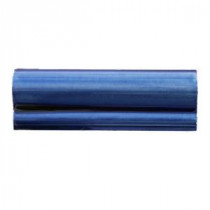 Hand-Painted Azul Blue 2 in. x 6 in. Ceramic Chair Rail Trim Wall Tile