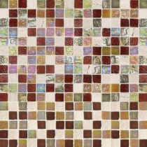 Harvest Noce 12 in. x 12 in. x 6 mm Glass Travertine Mosaic Tile