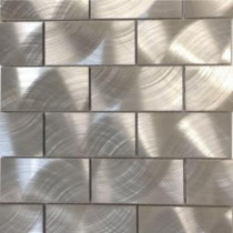 Urban Silver Aluminum Mosaic Tile - 3 in. x 6 in. Tile Sample