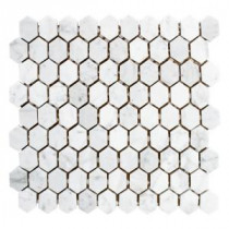 Cararra Constellation 10-7/8 in. x 11-5/8 in. x 8 mm Marble Mosaic Tile
