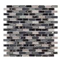 Coal Mine 11-1/2 in. x 11-5/8 in. x 6 mm Glass/Stone Mosaic Tile