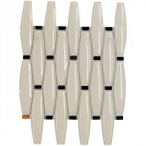 Island Ivory Glass and Marble Wall Tile - 3 in. x 6 in. Tile Sample