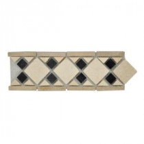Bellagio 4 in. x 12 in. x 8 mm Marble Accent Strip