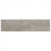 Brushed Wooden Beige 2 in. x 8 in. x 8 mm Marble Mosaic Tile