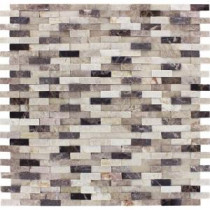 Emperador Blend Splitface 12 in. x 12 in. x 10 mm Marble Mesh-Mounted Mosaic Wall Tile (10 sq. ft. / case)