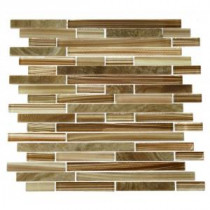 Temple Latte Foam 12 in. x 12 in. x 8 mm Glass and Marble Mosaic Floor and Wall Tile