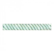 Cristallo Glass Aquamarine 1 in. x 8 in. Rope Glass Accent Wall Tile