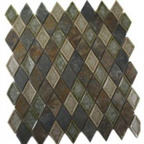 Roman Selection Emperial Slate Diamond 11 in. x 11 in. x 8 mm Glass Mosaic Floor and Wall Tile