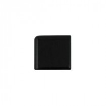 Semi-Gloss Black 2 in. x 2 in. Ceramic Bullnose Outside Corner Wall Tile