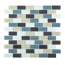Shoreline Brick 12 in. x 12 in. x 8 mm Glass Mosaic Wall Tile