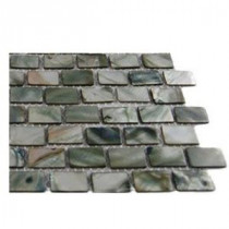 Pitzy Brick Donegal Gray Pearl Tile Mini Brick Pattern Glass Floor and Wall Tile - 3 in. x 6 in. x 8 mm Tile Sample