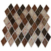 Roman Selection IL Fango Diamond 12 in. x 12 in. x 8 mm Glass Mosaic Floor and Wall Tile
